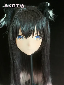 (AKG018) özelleştirmek Karakter Kadın / Kız Reçine Kig Tam / Yarım Kafa İle Kilit Anime Cosplay Japon Animego Kigurumi Maske