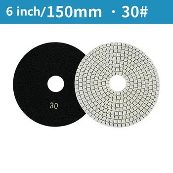 1 adet 6 İnç 150mm Kuru/Islak Elmas Parlatma Pedleri Esnek Taşlama Diskleri Granit Mermer Taş Beton Mermer Zımpara Diski