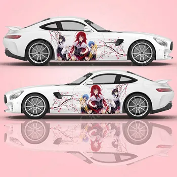 Lise DXD Karikatür Vinil Wrap Evrensel Boyutu Anime Araba Sticker Araba Yan Grafik Wrap Dekoratif Anime Kız Sticker Çıkartması
