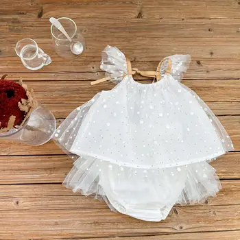 0-3T Prenses Bebek Kız Elbise seti Yenidoğan Çocuk Giysileri Yaz Polka Dot Üst şort takımı Pamuk Sevimli 2 adet Bebek Giyim Kıyafet