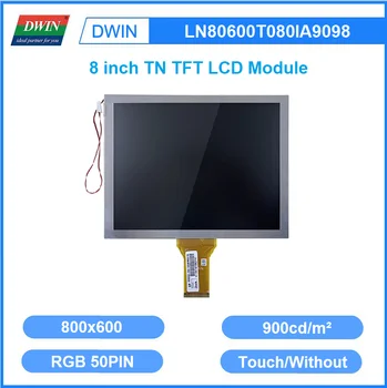 DWIN 8 İnç 800x600 TN TFT LCD Monitör 900 Parlak 24bit RGB Kapasitif Rezistif Dokunmatik Ekran LN80600T080IA9098
