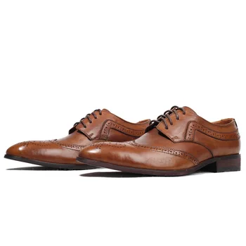 Deri Erkek Elbise Ayakkabı Moda Oxfords Üzerinde Kayma Erkekler İçin Hakiki Deri içi boş oyma Resmi Parti Düğün Ayakkabı