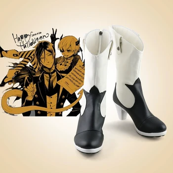 Anime Oyunu Siyah Butler Ciel Phantomhive Cosplay Çizmeler Ayakkabı Cadılar Bayramı Karnaval Parti Kostüm