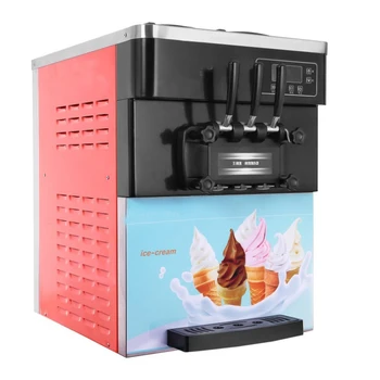 Dondurma Makinesi 2+1 Tatlar Ticari Yumuşak Yaz Aperatif Dükkanı Cafe Masaüstü Dondurma Paslanmaz Çelik Üretim Makinesi