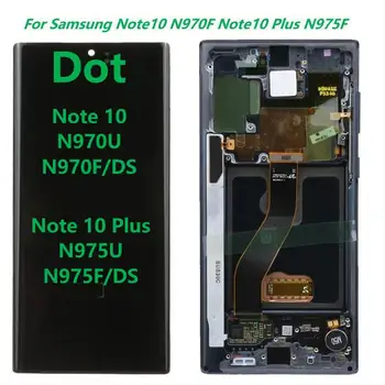 Orijinal N975F LCD İçin Çerçeve İle Samsung Galaxy Not 10 Ekran Dokunmatik Ekran Note10 Artı SM-N975F N970F LCD Dokunmatik Ekran