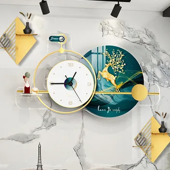 Çin Vintage duvar saati Lüks Atmosfer duvar saati Mekanik Dairesel Oturma Odası Horloges Murales Ev Dekorasyon