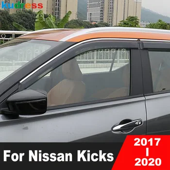 Pencere Saptırıcı Nissan Kicks 2017 İçin 2018 2019 2020 Araba rüzgar deflektörü Güneşlik Yağmur Gölge Kapak Trim Sticker Aksesuarları