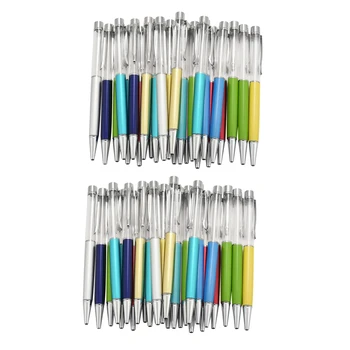 54 PAKET Renkli Boş Tüp Yüzen DIY Kalemler Tükenmez Kalemler, Bina Favori Sıvı Kum Kalemler Hediye