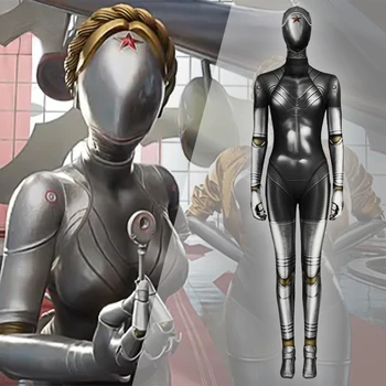 Oyun Atomik Kalp Cosplay Kostüm Robot İkizler Cosplay Tulum Sol ve Sağ Atomik Kalp Figürü Dixie Bodysuit Cadılar Bayramı