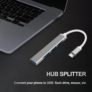 HUB Dönüştürücü ile 1 USB3.0 ve 3 USB2.0 Port HUB Adaptörü Çok Port Genişletici Çok Splitter Adaptörü için Windows Macos