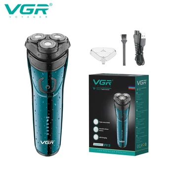 VGR Yüz Tıraş Makinesi Profesyonel Sakal Düzeltici LED Ekran Elektrikli Tıraş Makinesi Erkekler Su Geçirmez Şarj Edilebilir Yüz Tıraş Makinesi Erkekler için V-322
