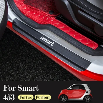 Araba Kapı Eşiği Koruma Sticker Kapı Pedalı Karbon Dekoratif Eşik Sticker Araba Aksesuarları İçin Yeni Akıllı 453 Fortwo Forfour