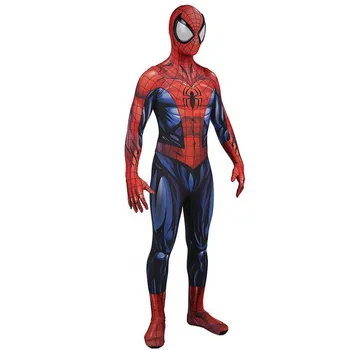 Yüksek Kaliteli Süper Kahraman Örümcek Adam Kostüm Bodysuit Çocuklar İçin Yetişkin Spandex Zentai Cadılar Bayramı Partisi Cosplay Tulum 3D Tarzı