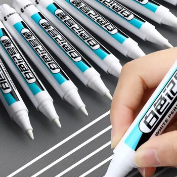 0.7 mm/1.0 mm/.2.5 mm Beyaz Kalıcı boya kalemi Pürüzsüz Yazma Su Geçirmez Yağlı işaretleyici kalem Kolayca Deforme Olmaz Solması Kolay Değil