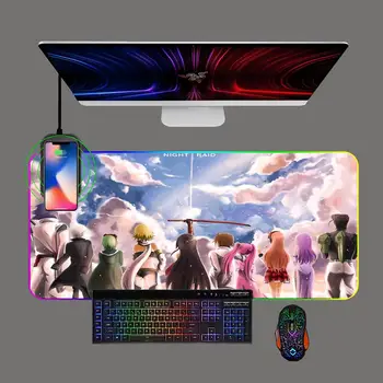 Anime Akame Ga Öldürmek Oyun Büyük Mouse Pad RGB Telefon Kablosuz Şarj Lüminesans Pc klavye matı Oyun Bilgisayar Ofis Mousepad