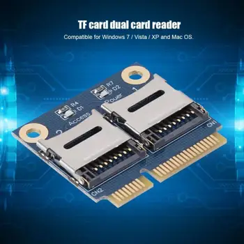 Mini PCI - E 2 Mikro Sd adaptör yükseltici kartı PCI-Express çift TF dizüstü SSD kart okuyucu Dönüştürücü Genişletici Kart