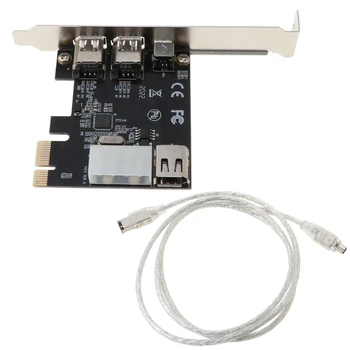 PCI-e 1X IEEE 1394A 4 Bağlantı Noktası(3+1) Firewire Kart Adaptörü masaüstü bilgisayar için 6-4 Pin Kablo