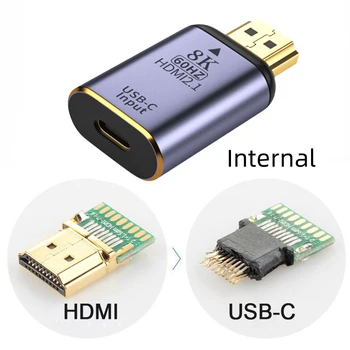 Jımıer USB-C Tipi C Dişi Kaynak Girişi HDMI 2.1 Erkek Çıkış HDTV Adaptörü 8K@60hz 4K@120hz Tablet için &