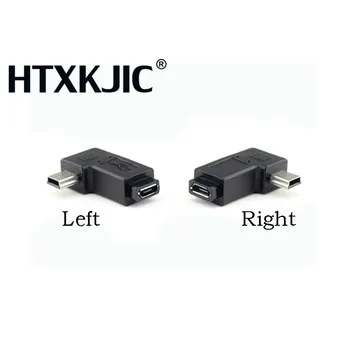 MİNİ USB erkek mikro usb dişi konnektör 90 Derece mikro uzatma adaptörü Sağ Sol Açı Toptan stokta usb 2.0 jack
