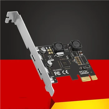 PCIE USB Ekle Kart PCI Express X1 USB 3.0 5Gbps 2-Port Tip C Genişleme Kartı Hub Adaptörü Denetleyici Çip İLE masaüstü bilgisayar