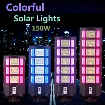 200W güneş spot açık havada Renkli karartma duvar lambaları su geçirmez Hareket sensörü bahçe dekorasyon Güneş plaka Sokak ışıkları