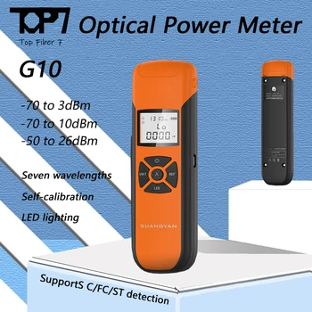 Optik Güç ölçer G10 yüksek hassasiyetli şarj edilebilir pil Fiber optik Güç ölçer flaş ışığı ile OPM aracı aksesuarları