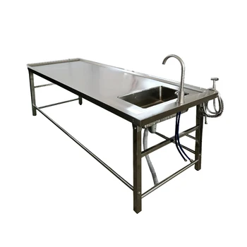 RC-MDT-02 Diseksiyon masası Cenaze paslanmaz çelik morg Ceset Otopsi masası lavabo