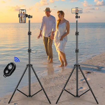 Fotoğraf selfi ışığı tripod standı İle 1/4 Vida Kafa Bluetooth uyumlu Uzaktan Telefon Klip Taşınabilir Mini Fotoğraf Stüdyosu