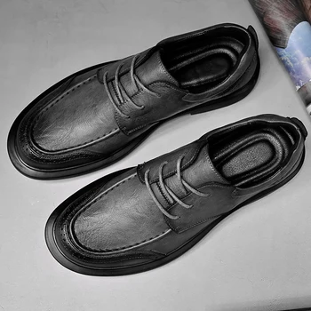 Moda Klasik erkek hakiki deri ayakkabı Lace Up Ofis erkek resmi ayakkabı Banliyö gündelik erkek ayakkabısı Ziyafet Takım Elbise Ayakkabı