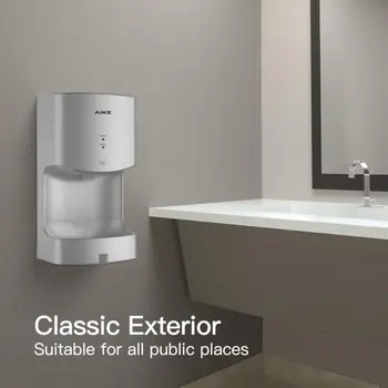 AIKE Otomatik El Kurutma Makinesi Yüksek Hızlı Banyo Kurutma Makinesi Duvara Monte Beyaz ABS Plastik Kapak El Kurutma Makinesi Tuvalet