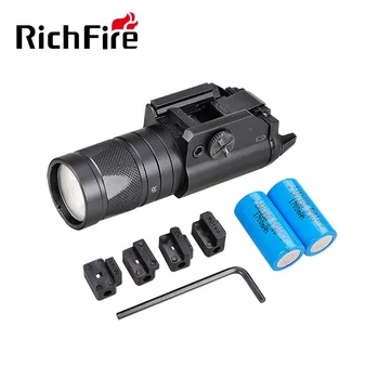 RichFire SFD054 Taktik El Feneri SST20 + IR850 450LM Şarj Edilebilir Meşale ile 20mm Picatinny Ray Dağı Tabanca Tabanca Tüfek