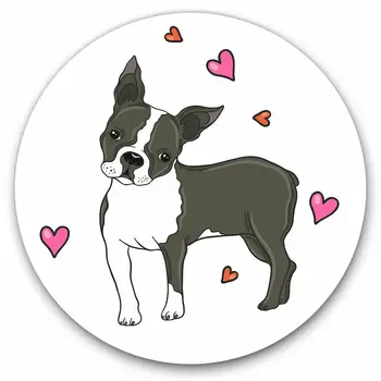 S61759 # Boston Terrier Yavru Eğlenceli Köpek Kendinden yapışkanlı Çıkartması Araba Sticker Su Geçirmez Otomatik Dekorları Tampon Arka Cam Dizüstü Bilgisayar