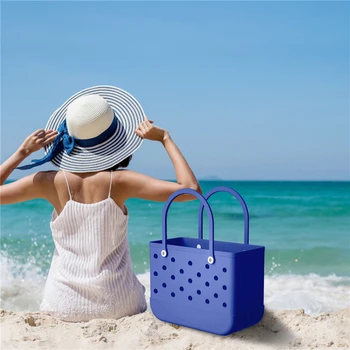 Yaz Plaj Çantaları Kauçuk Su Geçirmez Kum Geçirmez Açık Tote Çanta Taşınabilir Seyahat Saklama Torbaları Spor Çanta Organizasyon Kutusu
