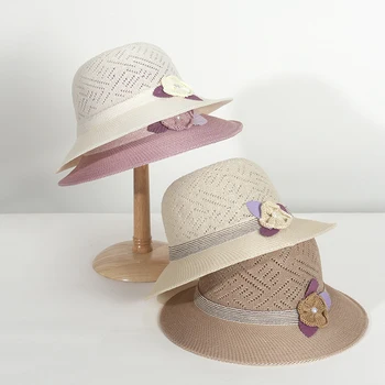 Inci Çiçek Kadınlar Dantel Güneş kova kapağı Bayanlar İçin Yaz Plaj Sahil Katlanabilir İçi Boş Nefes Güneş Koruyucu Büyük Hasır Şapka