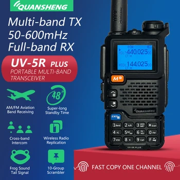 Quansheng UV-5R artı Walkie Talkie 5W Hava Bandı Radyo Şarj UHF VHF DTMF FM Scrambler NOAA Kablosuz Frekans İki Yönlü CB Radyo