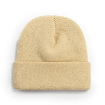 Foliumphotiniae kulak koruyucu Soğuk Şapka Örme Brimless Kazak Yün Katı sıcaklık Unisex