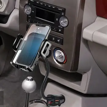 Ayarlanabilir araba şarjı Çakmak Oto Araba telefon tutucu Standı Montaj Braketi Evrensel Çift USB araç şarjı Aksesuarları