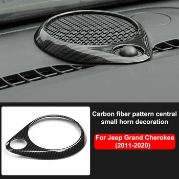 Merkezi Küçük Boynuz Sticker Dekorasyon Jeep Grand Cherokee 2011-2020 için Karbon Fiber araba kılıfı Trim Çerçeve Araba Aksesuarları