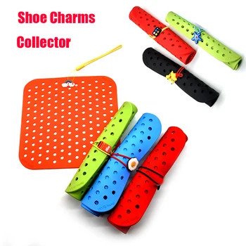 1 adet 10 * 10 İnç PVC Ayakkabı Charm Organizatör Croc Charm Toplayıcı Ekran Pedi Asılı Taşınabilir Pin Croc Depolama Kurulu Siyah Pembe