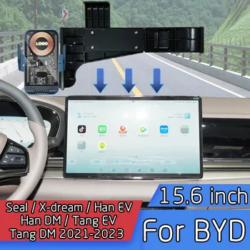 BYD Şarkı Artı Mühür X rüya Han Tang EV DM Ekran 15.6 İnç GPS Navigasyon Tabanı araba cep telefonu Kablosuz şarj standı