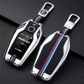 Çinko Alaşım araç led ekran anahtar kapağı kılıfı Kabuk için BMW 5 7 Serisi G11 G12 G30 G31 G32 I8 I12 I15 G01 G02 G05 G07 X3 X4 X5 X7
