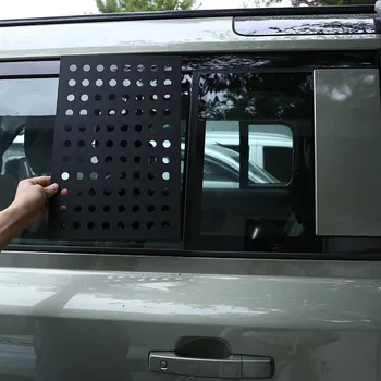 Land Rover Defender 110 için 2020-2021 Araba Styling Alüminyum alaşım Siyah Araba pencere yan cam koruyucu panel Araba Aksesuarları