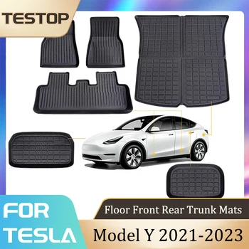 Paspaslar Kargo Astarı Tesla Modeli Y 2021-2023 Aksesuarları Ön Arka Gövde Paspaslar Su Geçirmez Kaymaz Tesla Model Y 2023