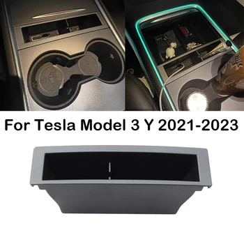 Araba Merkezi Konsol saklama kutusu İle şarj kablosu Kart Yuvası Kol Dayama Anahtar Telefon Organizatör Vaka Tesla Modeli 3 Y 2021 2022 2023