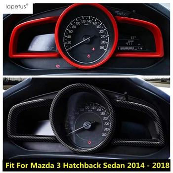 Ön Pano Kronometre Çerçeve Dekorasyon Kapak Trim İçin Mazda 3 Hatchback Sedan 2014-2018 İçin Karbon Fiber İç Aksesuarları