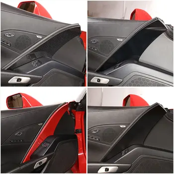 Chevrolet Corvette için C7 2014-19 ABS Mat Siyah Araba Ana sürücü İç Kapı Paneli Kapak Sticker Trim sticker Oto Aksesuarları