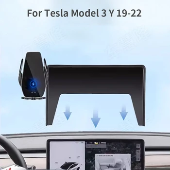 Araba telefon tutucu Tesla Modeli 3 Y 2019-2022 Ekran Navigasyon Braketi Manyetik Yeni Enerji Kablosuz Şarj Rafı