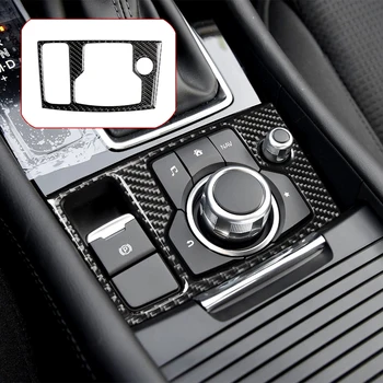 Araba İç Multimedya düğme kapağı Trim Sticker Mazda 3 Axela 2017 2018 İçin LHD Oto İç Aksesuarları