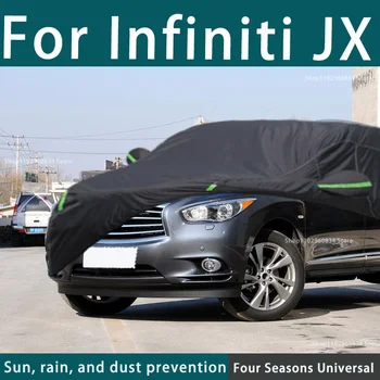 Infiniti için JX 210T Tam araba kılıfı s Açık Uv Güneş Koruma Toz Yağmur Kar Koruyucu araba kılıfı Otomatik Siyah Kapak