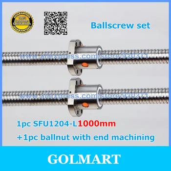 CNC Anti Boşluklu Vidalı kılavuz Seti SFU1204 BallScrew 1000mm + BallScrew 1204 bilyeli cıvata Somun DIY CNC Parçaları ile En İyi Fiyat